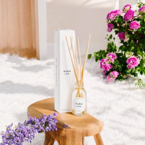 Hobo+Co Bloom Essential Oil Reed Diffuser at Joetie Home Fragrance. Luxury Handmade Apothecary Soy Candles