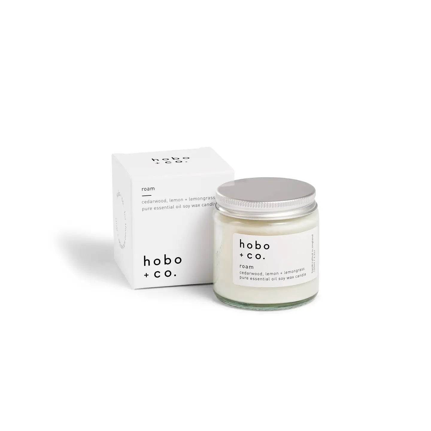 Hobo+Co Roam Small Essential Oil Soy Wax Candle at Joetie Home Fragrance. Luxury Handmade Apothecary Soy Candles