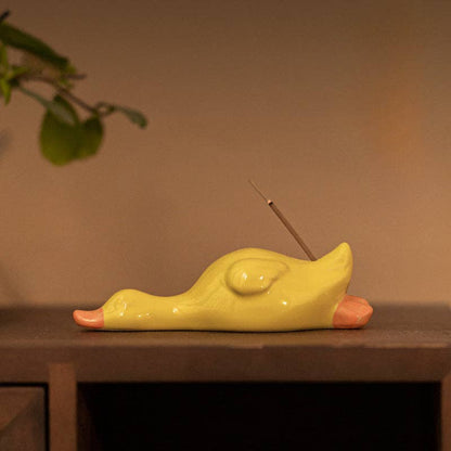 Gohobi Handmade Ceramic Duck Incense Stick Holder at Joetie Home Fragrance. Luxury Handmade Apothecary Soy Candles