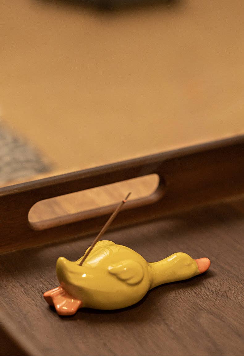 Gohobi Handmade Ceramic Duck Incense Stick Holder at Joetie Home Fragrance. Luxury Handmade Apothecary Soy Candles