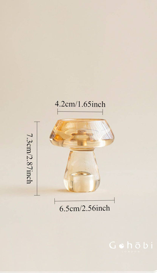 Mushroom Yellow Glass Incense Holder