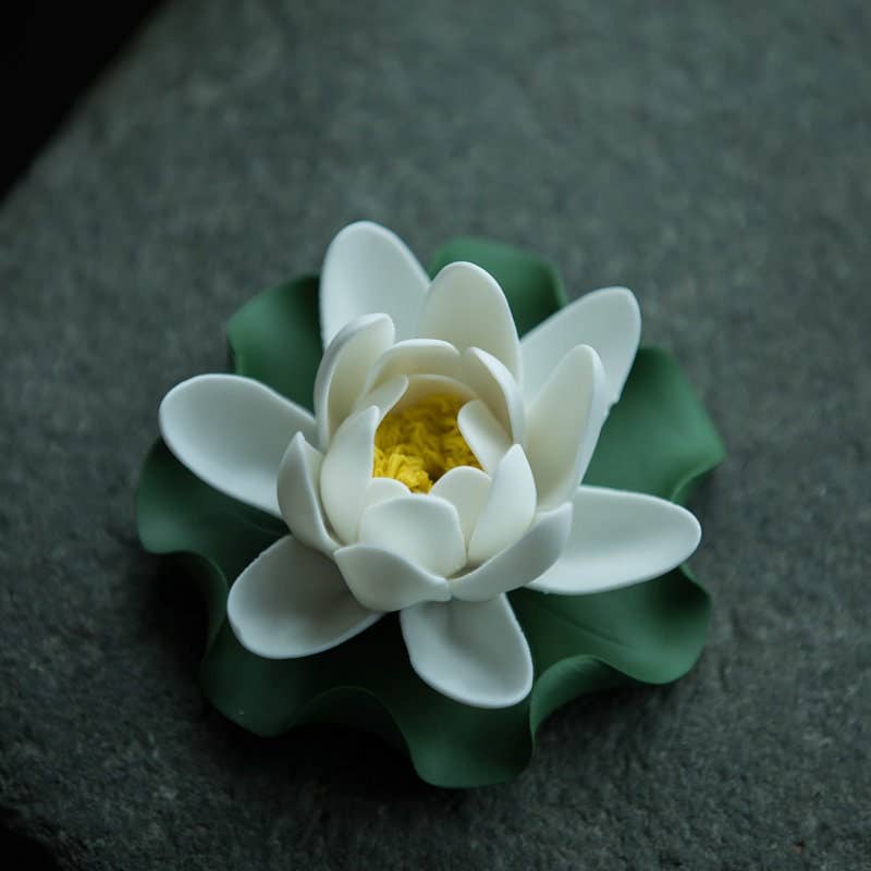 Gohobi Handmade White Lotus Incense Stick Holder at Joetie Home Fragrance. Luxury Handmade Apothecary Soy Candles