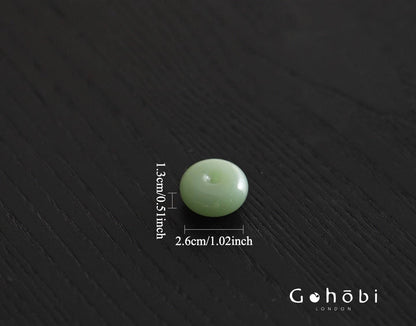 Gohobi Spring Shadow Glazed Incense Holder – Ceramic Ash Catching Incense Tray: Ink pattern incense tray (green) + Incense plug