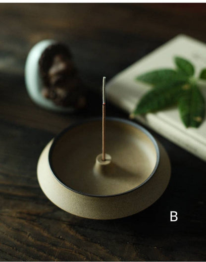Ceramic Beige Incense Stick Holder