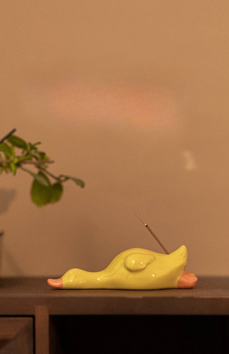 Gohobi Handmade Ceramic Duck Incense Stick Holder at Joetie Home Fragrance. Luxury Handmade Apothecary Soy Candles