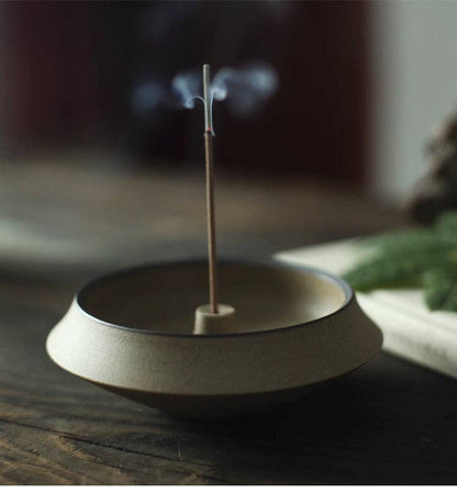 Ceramic Beige Incense Stick Holder