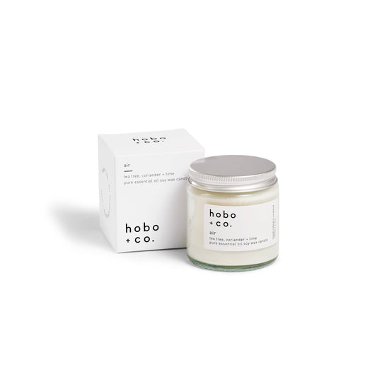 Hobo+Co Air Small Essential Oil Scented Soy Candle at Joetie Home Fragrance. Luxury Handmade Apothecary Soy Candles