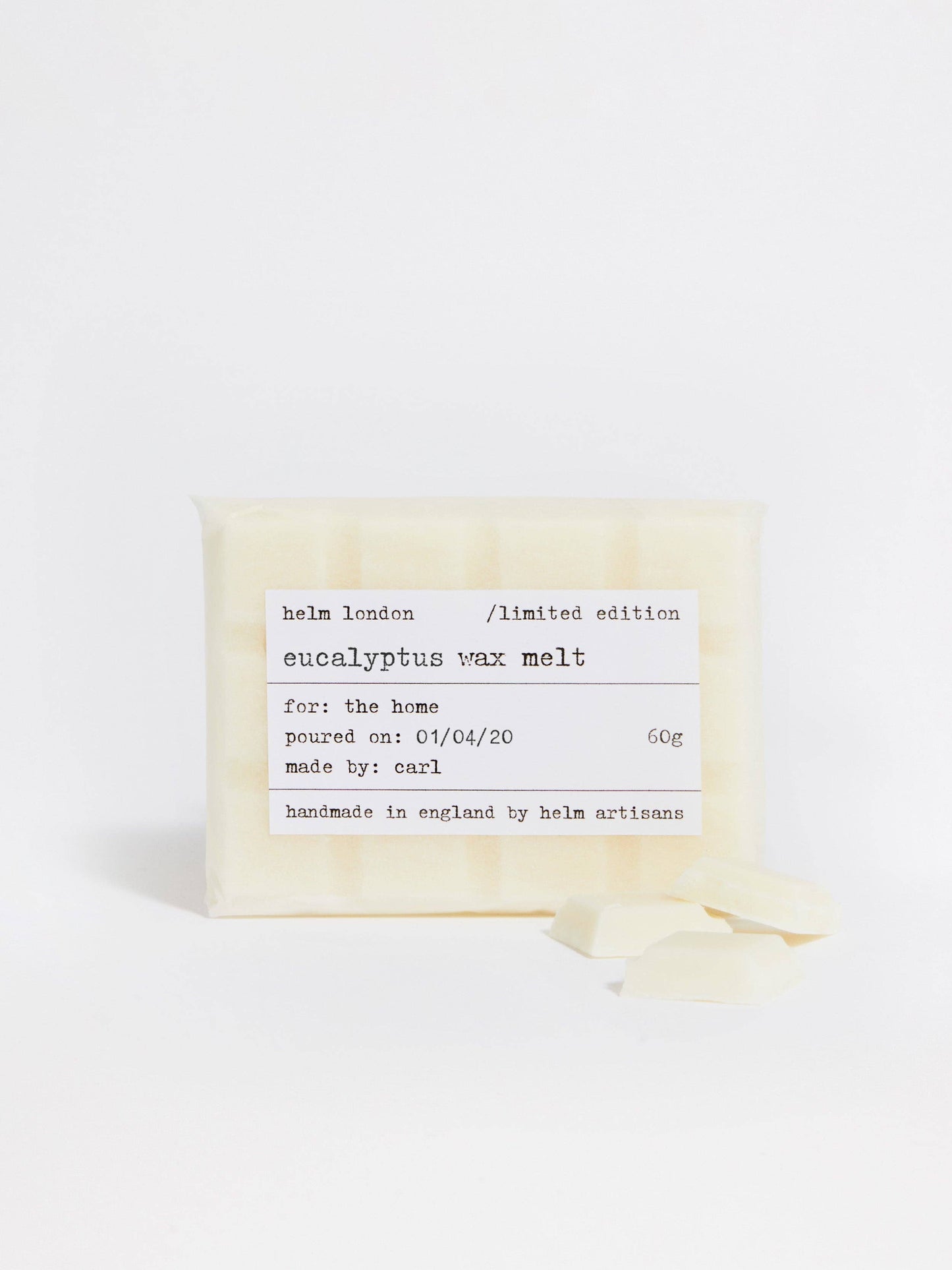 Eucalyptus Wax Melt at Joetie Home Fragrance. Luxury Handmade Apothecary Soy Candles