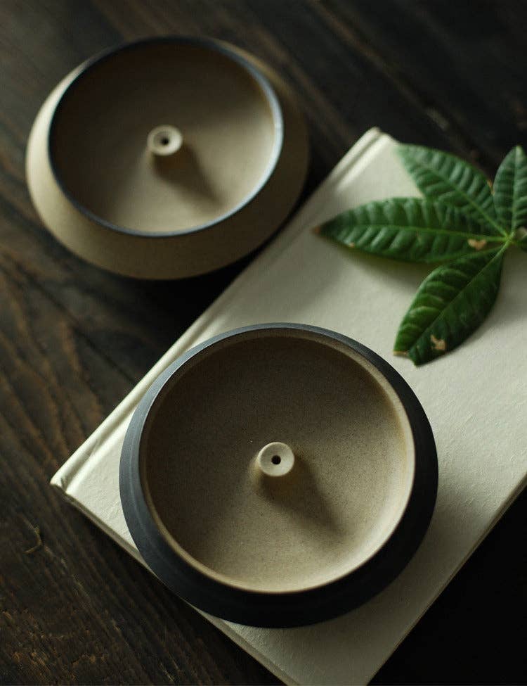 Ceramic Beige Incense Stick Holder
