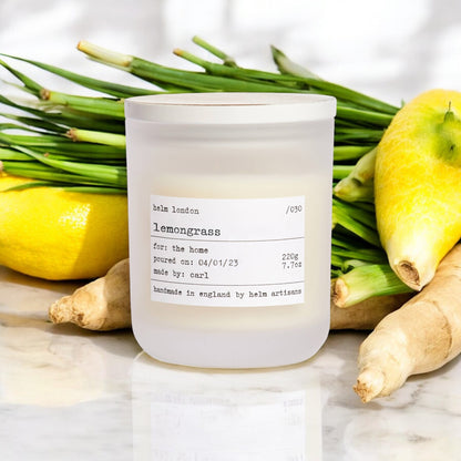 Helm London Lemongrass Soy Wax Candle at Joetie Home Fragrance. Luxury Handmade Apothecary Soy Candles