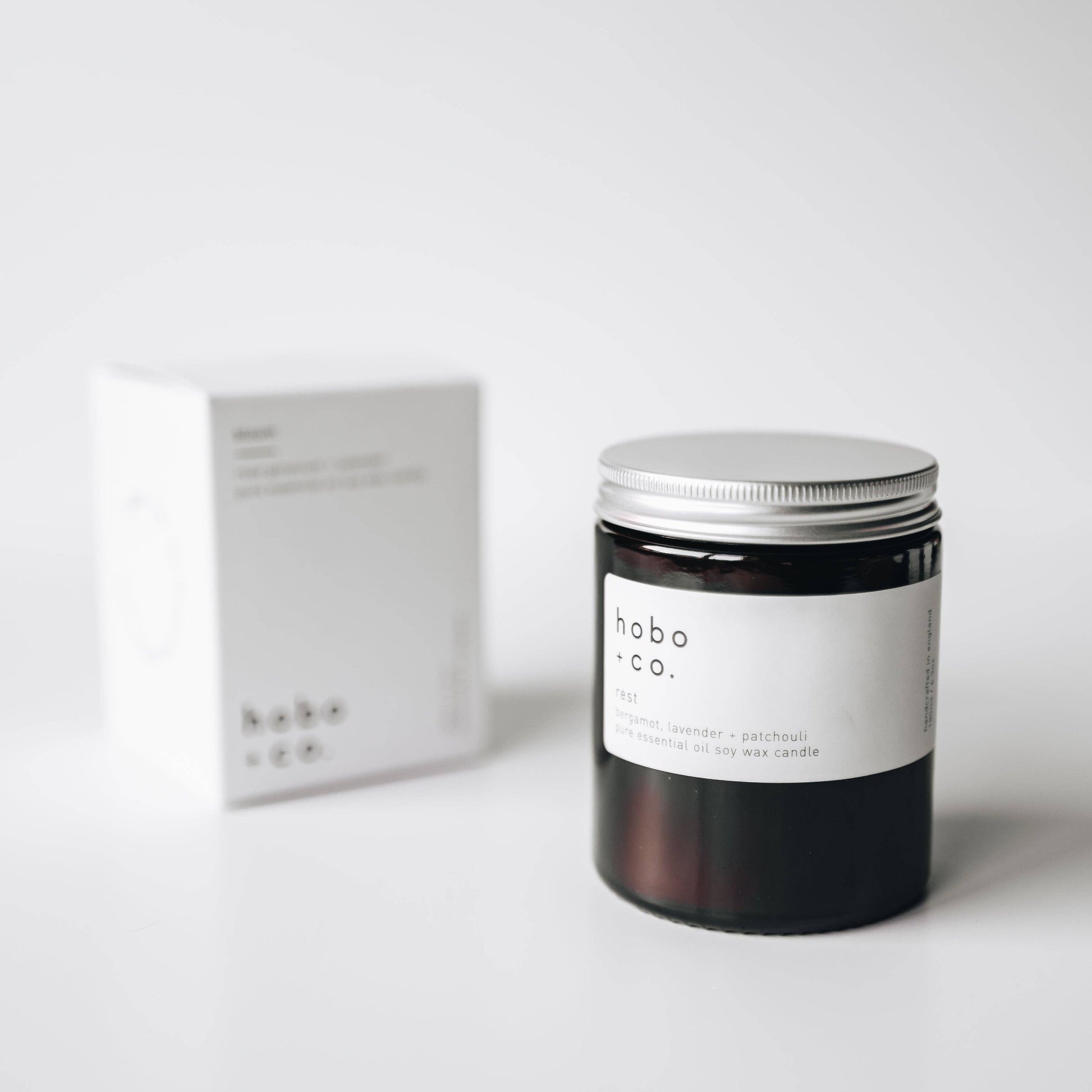 Hobo+Co Rest Medium Essential Oil Soy Candle at Joetie Home Fragrance. Luxury Handmade Apothecary Soy Candles