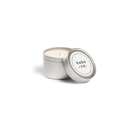 Hobo+Co Balsam Fir & Bergamot Travel Tin Soy Wax Candle at Joetie Home Fragrance. Luxury Handmade Apothecary Soy Candles