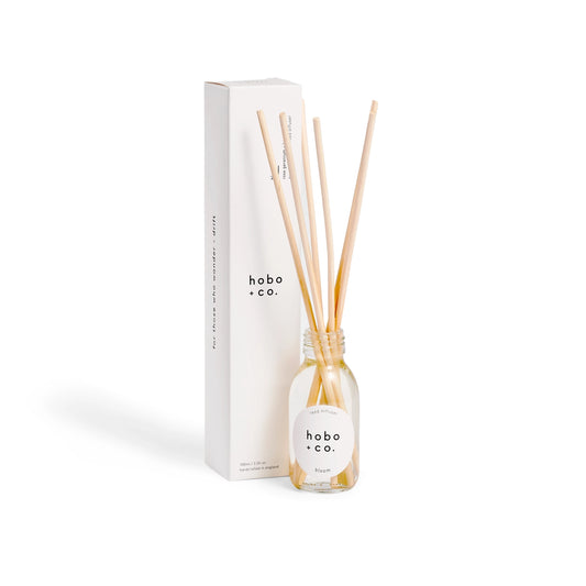 Hobo+Co Bloom Essential Oil Reed Diffuser at Joetie Home Fragrance. Luxury Handmade Apothecary Soy Candles