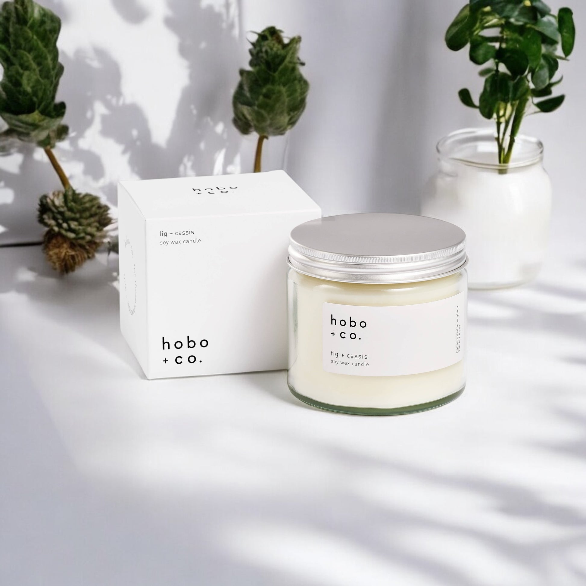 Hobo+Co Fig + Cassis Large Soy Candle at Joetie Home Fragrance. Luxury Handmade Apothecary Soy Candles