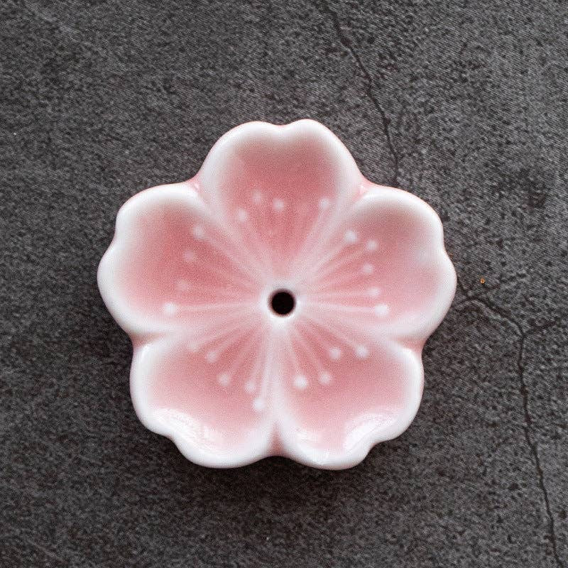 Gohobi Handmade Ceramic Cherry Blossom Incense Stick Holder at Joetie Home Fragrance. Luxury Handmade Apothecary Soy Candles