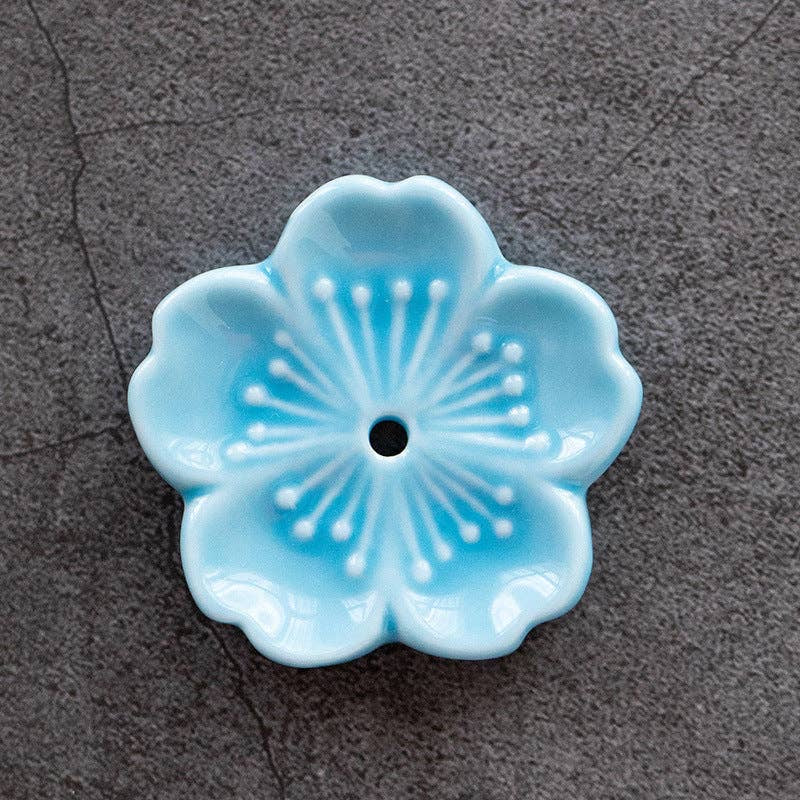 Gohobi Handmade Ceramic Cherry Blossom Incense Stick Holder at Joetie Home Fragrance. Luxury Handmade Apothecary Soy Candles