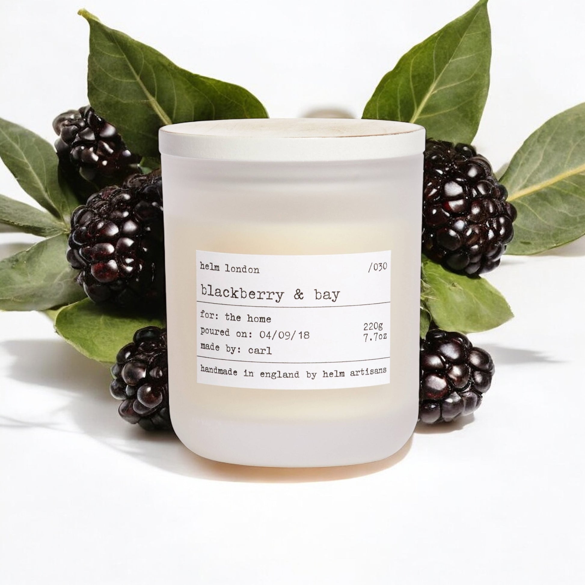 Helm London Blackberry & Bay Soy Wax Candle at Joetie Home Fragrance. Luxury Handmade Apothecary Soy Candles
