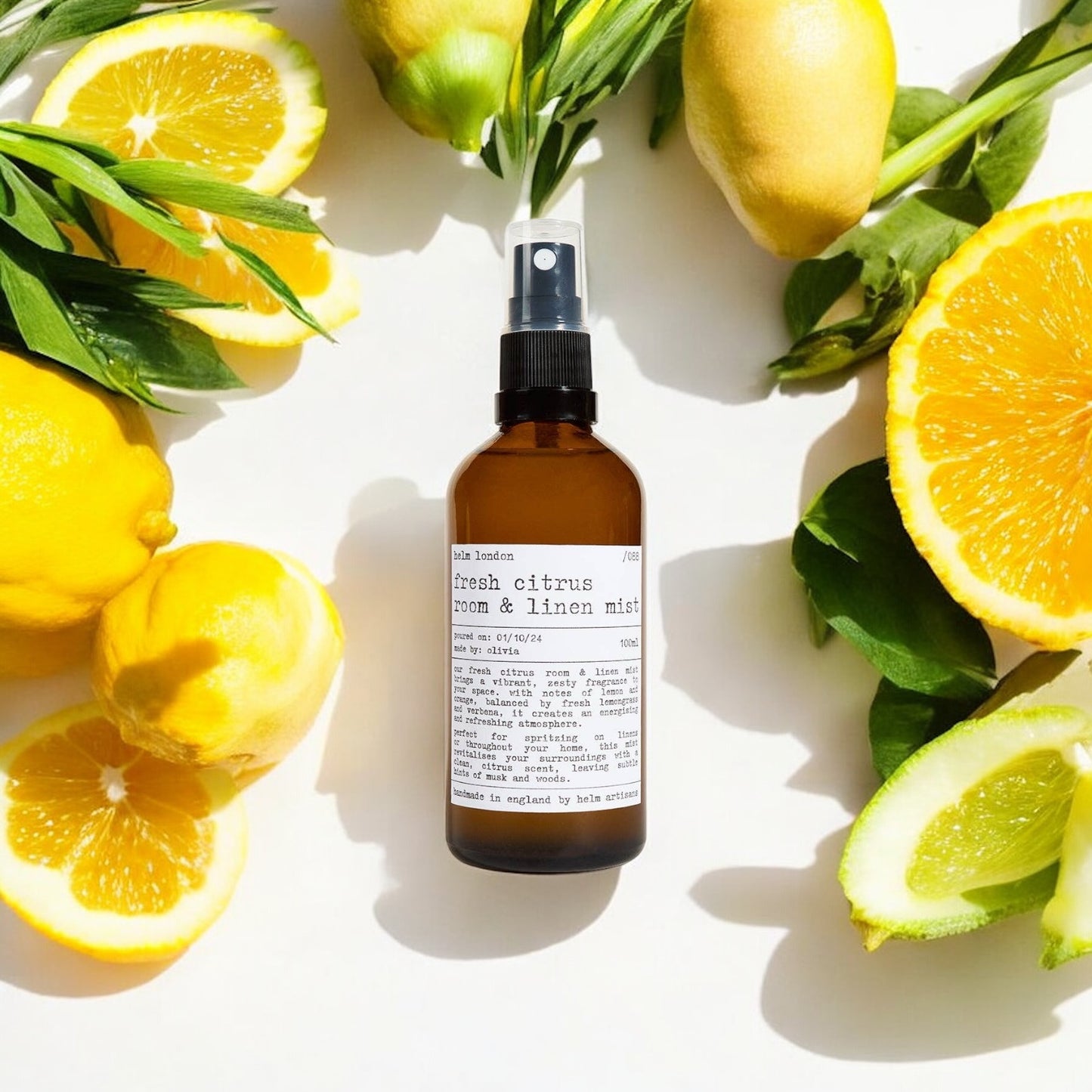 Helm London Fresh Citrus Room & Linen Mist - 100ml at Joetie Home Fragrance. Luxury Handmade Apothecary Soy Candles