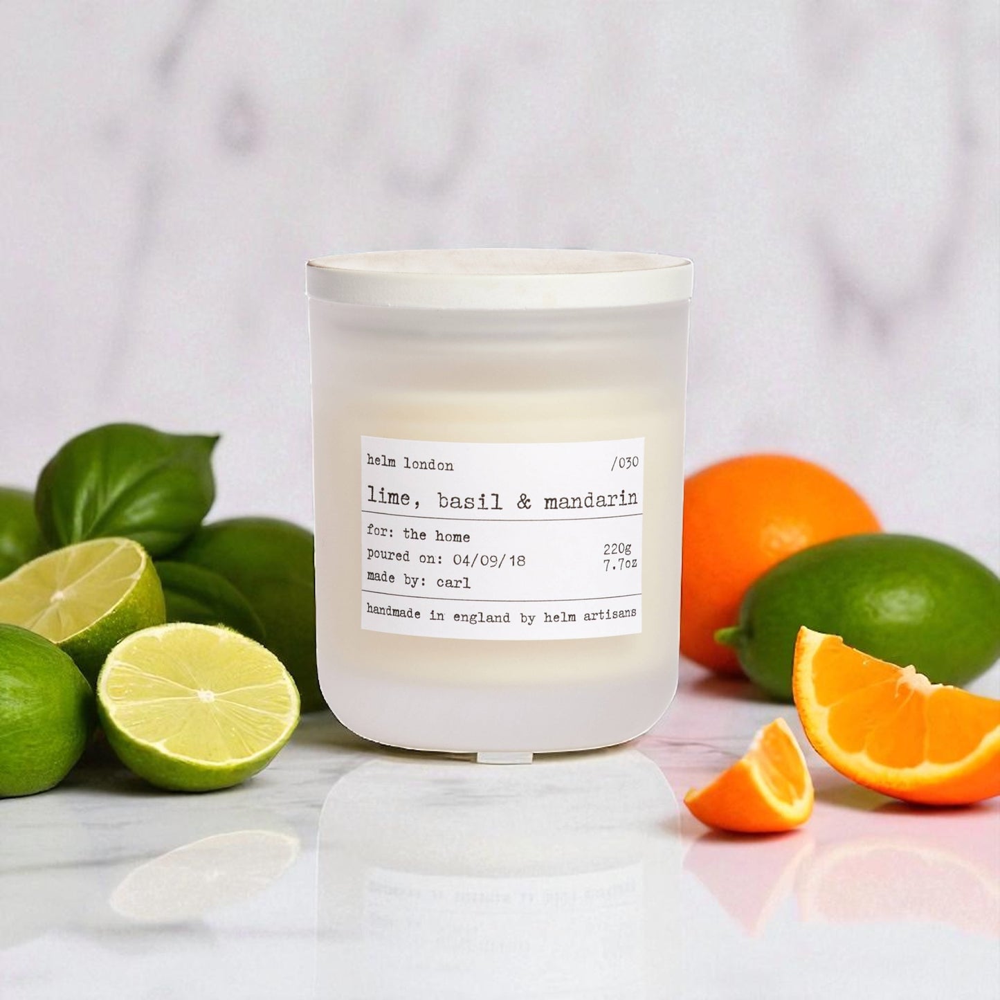 Helm London Lime Basil & Mandarin Soy Wax Candle