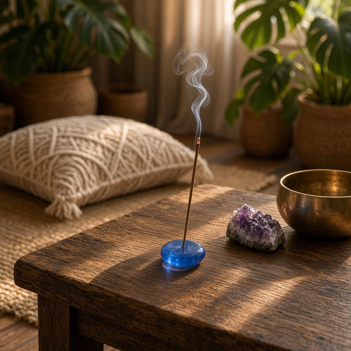 Blown Glass Pebble Incense Holder