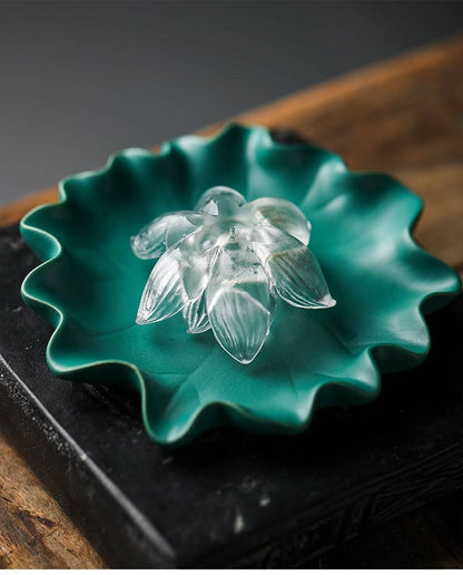 Clear Glass Incense Holder Ornament – Handmade in Clear by Gohobi