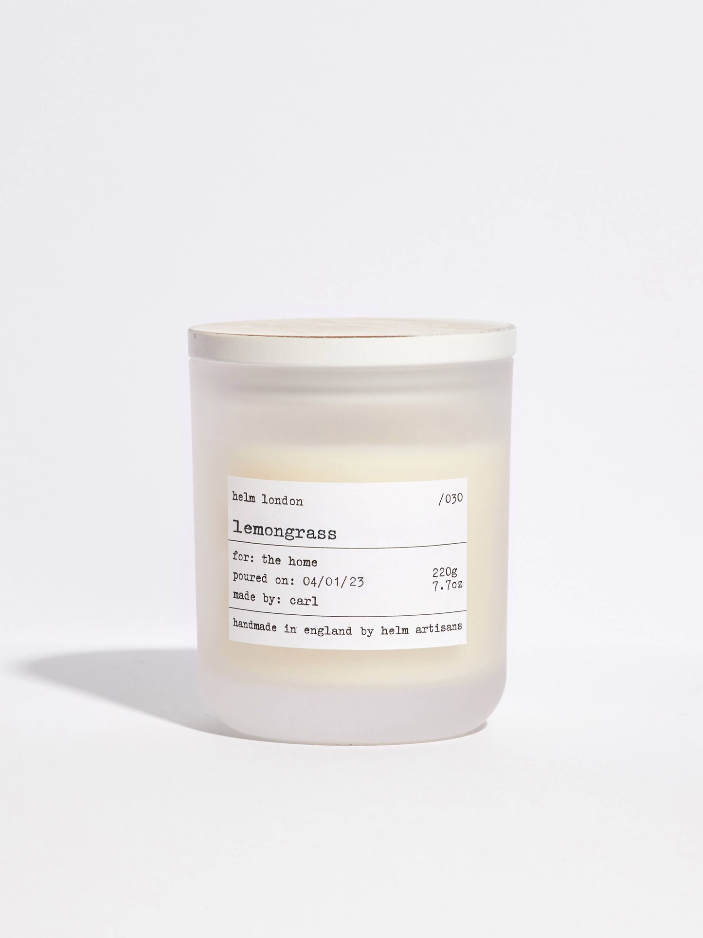 Helm London Lemongrass Soy Wax Candle at Joetie Home Fragrance. Luxury Handmade Apothecary Soy Candles