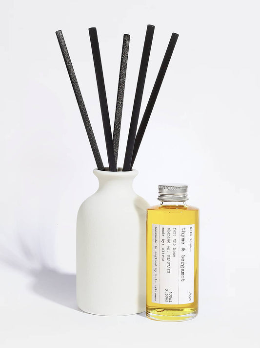 Helm London Thyme & Bergamot Luxury Reed Diffuser at Joetie Home Fragrance. Luxury Handmade Apothecary Soy Candles