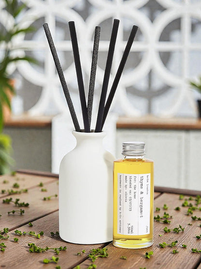 Thyme & Bergamot Reed Diffuser – 100ml Ceramic Vessel by Helm London