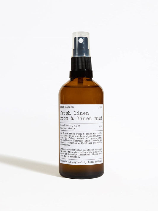 Helm London Fresh Linen Room & Linen Mist - 100ml at Joetie Home Fragrance. Luxury Handmade Apothecary Soy Candles