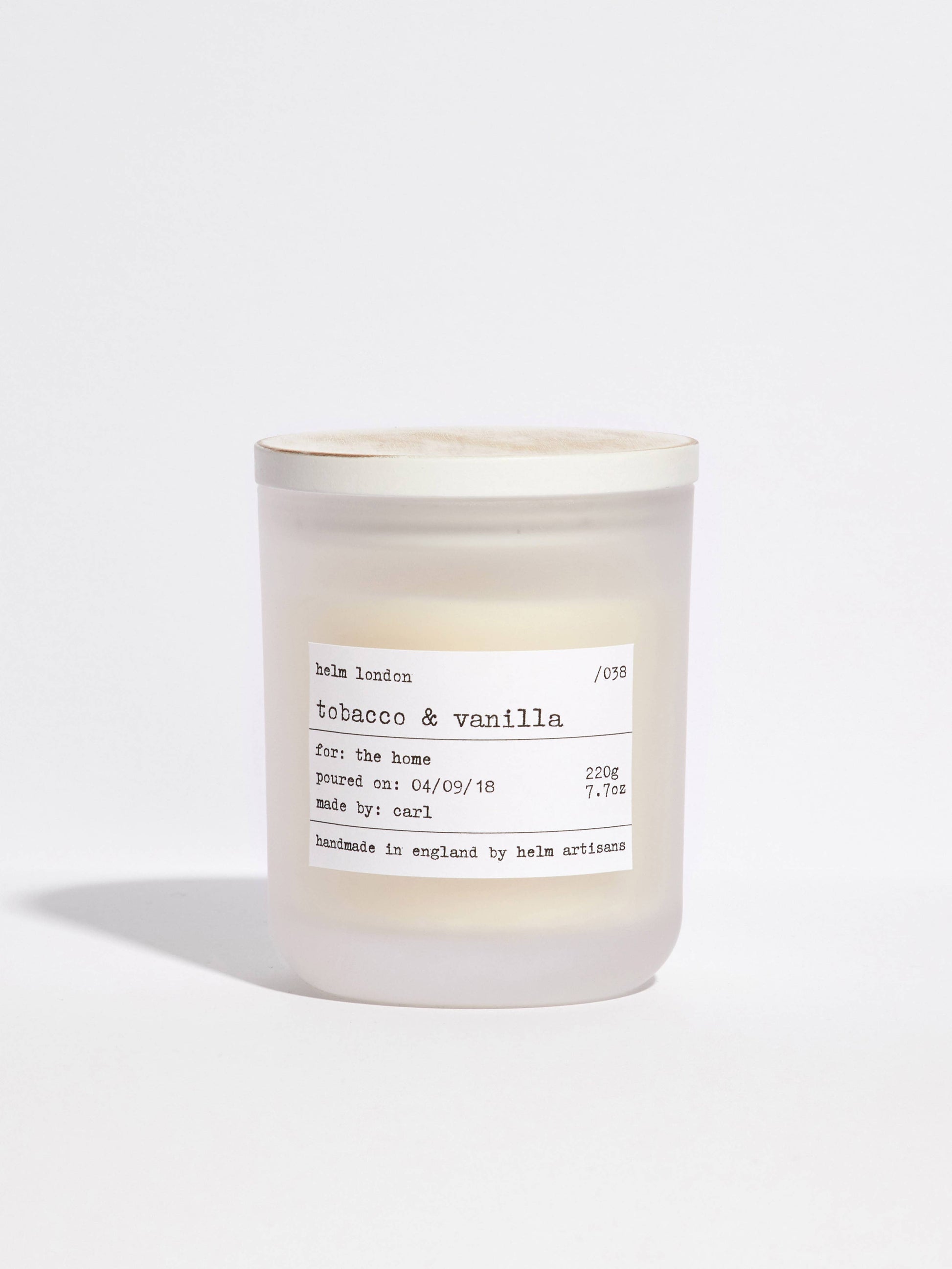 Helm London Tobacco & Vanilla Soy Wax Candle at Joetie Home Fragrance. Luxury Handmade Apothecary Soy Candles