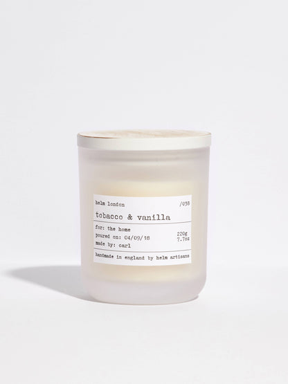 Helm London Tobacco & Vanilla Soy Wax Candle at Joetie Home Fragrance. Luxury Handmade Apothecary Soy Candles