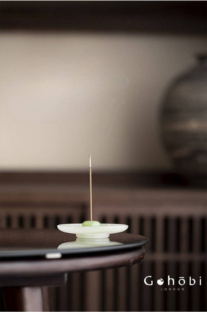 Gohobi Spring Shadow Glazed Incense Holder – Ceramic Ash Catching Incense Tray: Incense plug