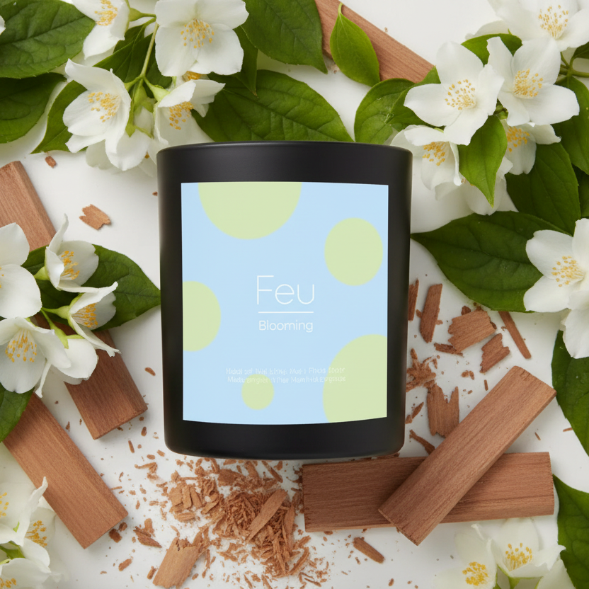 Sandalwood & Jasmine Candle – 220g Soy Wax by FEU