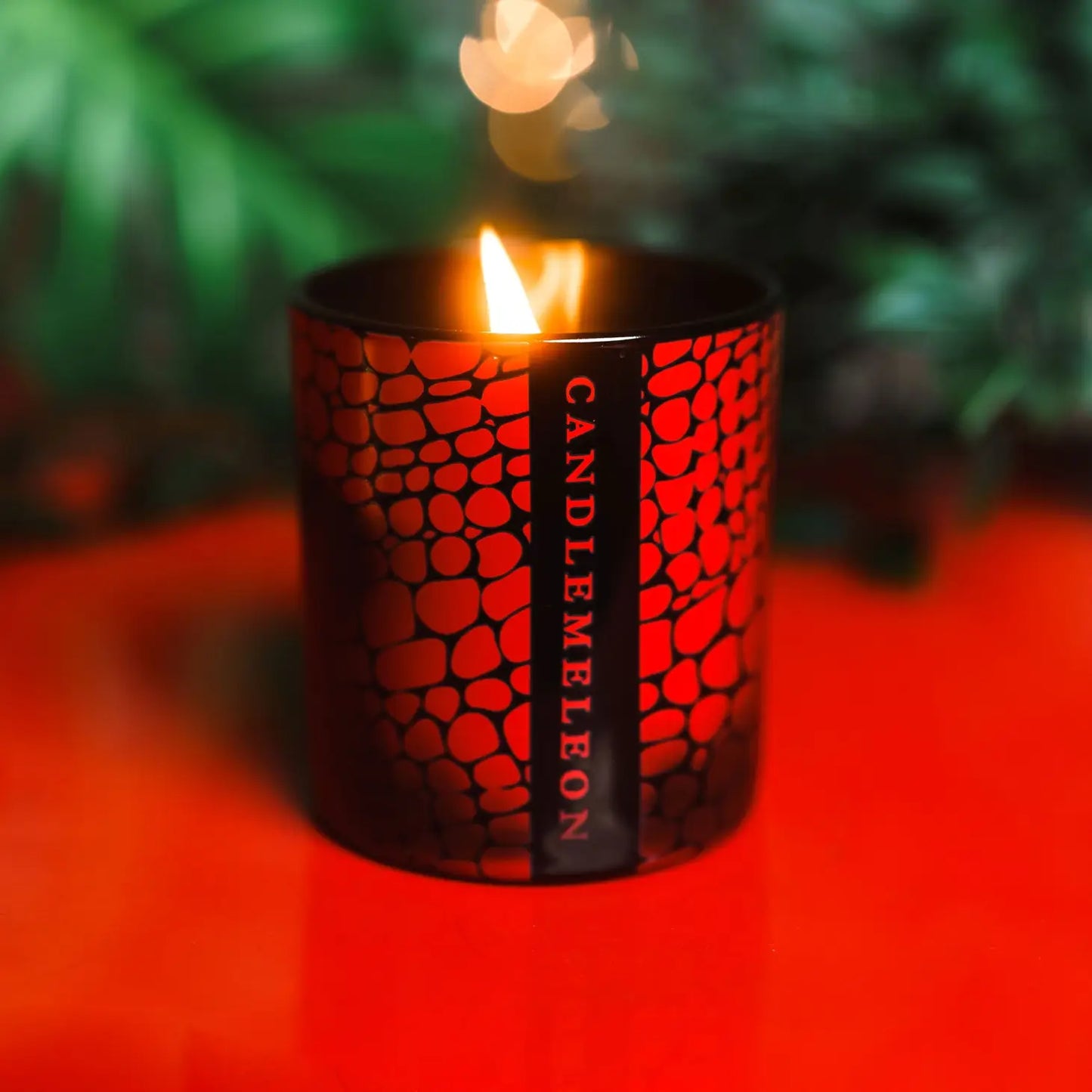 Candlemeleon Red Snake Woodenwick Soy Wax Candle at Joetie Home Fragrance. Luxury Handmade Apothecary Soy Candles