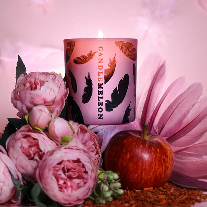 Candlemeleon Copper Feather Woodenwick Soy Wax Candle at Joetie Home Fragrance. Luxury Handmade Apothecary Soy Candles