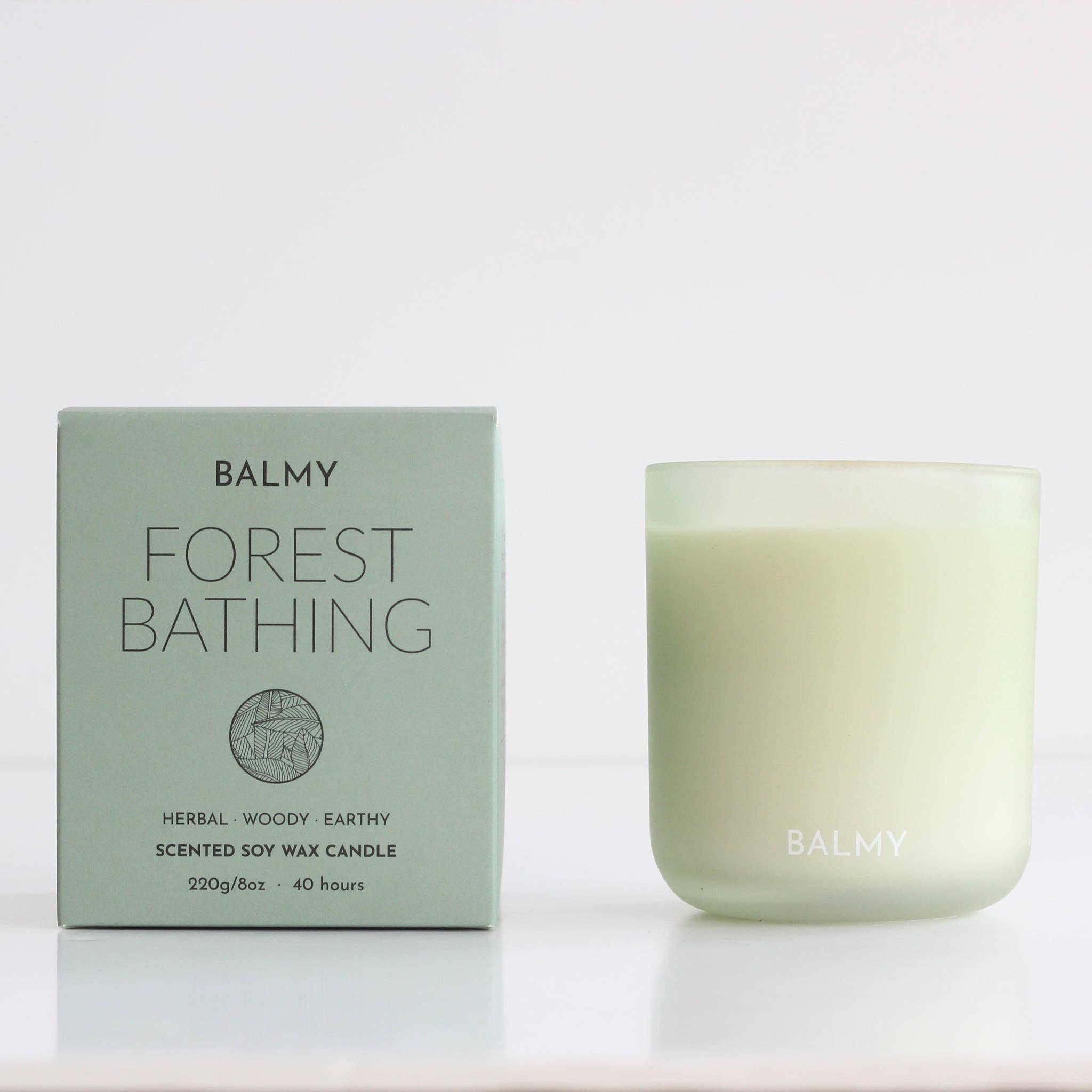 Balmy Forest Bathing Soy Wax Candle at Joetie Home Fragrance. Luxury Handmade Apothecary Soy Candles